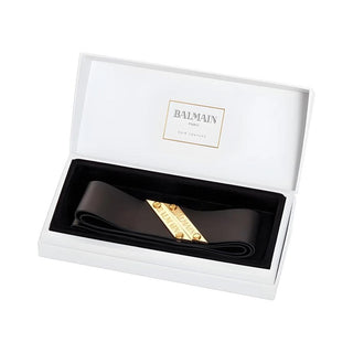 BALMAIN Leather Headband Black - TBBS