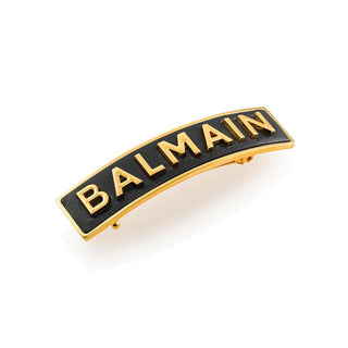 BALMAIN Leather Logo Barrette Pour Cheveux FW20 - TBBS