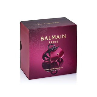 BALMAIN Pince A Cheveux Medium Velvet Burgundy
