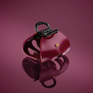 BALMAIN Pince A Cheveux Medium Velvet Burgundy