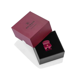 BALMAIN Pince A Cheveux Extra Small Velvet Burgundy