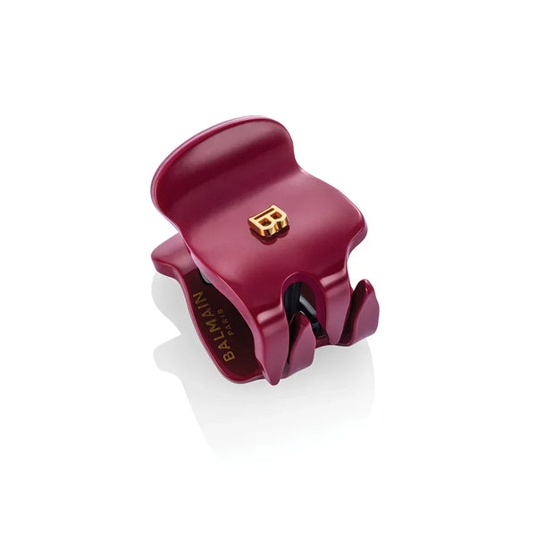 BALMAIN Pince A Cheveux Extra Small Velvet Burgundy