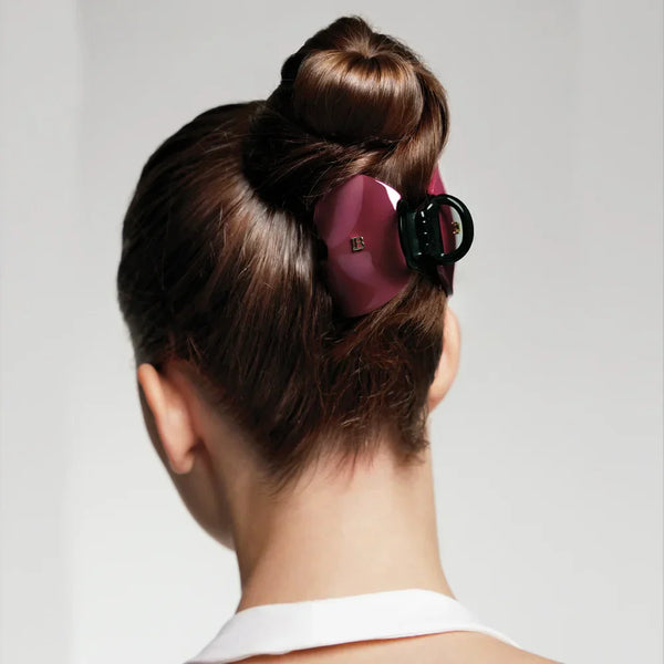 BALMAIN Pince A Cheveux Medium Velvet Burgundy