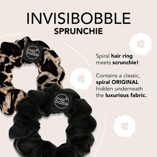 INVISIBOBBLE Sprunchie Spiral Hair Rings True Black & Purrfection (2 Pack)