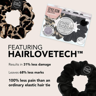 INVISIBOBBLE Sprunchie Spiral Hair Rings True Black & Purrfection (2 Pack)