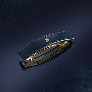 BALMAIN Leather Barrette Cosmic Sapphire