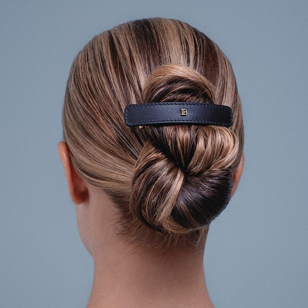 BALMAIN Leather Barrette Cosmic Sapphire