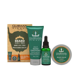 CLUBMAN Beard 3-in-1 Trio Kit (Oil, Balm, 2 In 1 Conditioner) - TBBS