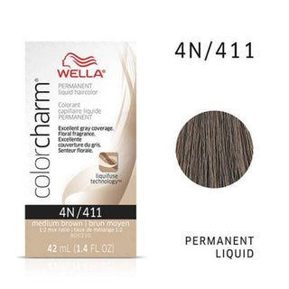 WELLA Color Charm Permanent Liquid Color Medium Brown 411 - TBBS